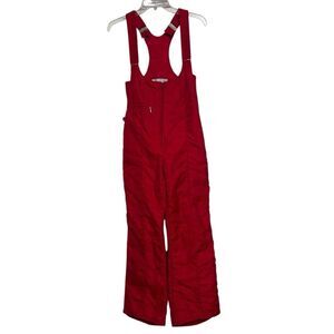 Swing West Overall Snowsuit Bib Pants Women's Size 10 Red Adjustable Straps